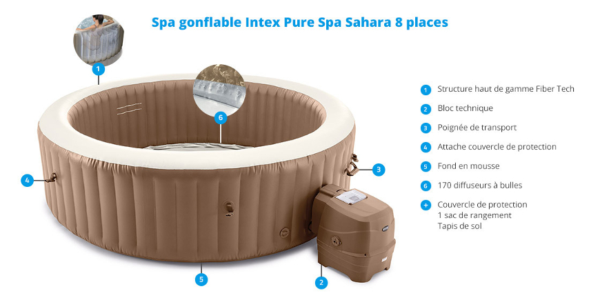 atouts et caracteristiques du spa gonflable intex sahara