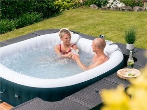 habillage jacuzzi gonflable carré vidaxl