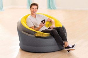 pouf gonflable intex onyx jaune noir
